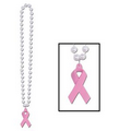 Beads w/ Pink Ribbon Medallion